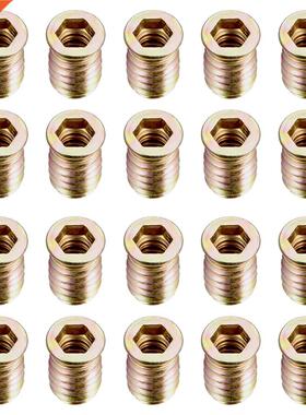 Wood Furniture M8x20mm Threaded Insert Nuts Interface Hex So