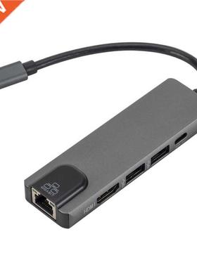 5 In 1 Type-c Hub USB-C To HDMI USB3.0 LAN Ethernet Docking