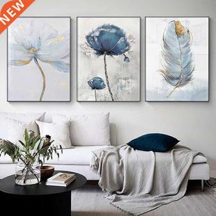 Abstract Art Painting Print Dec Scandinavian Feather Flower