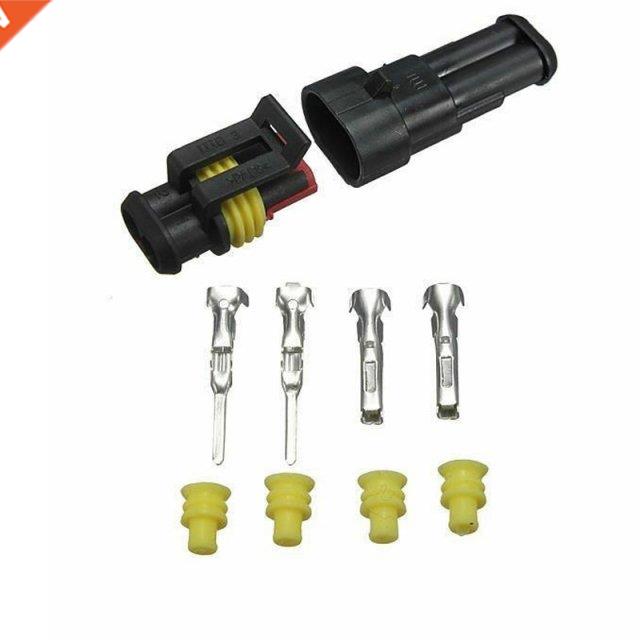Set Connector 10pcs 2-Pin Way Car Waterproof Electrical Plug