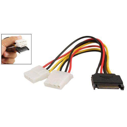 Black Sata 15 Pin Male to Female 4 Pin IDE Adapter Power Cab