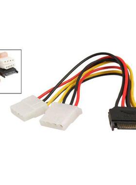 Black Sata 15 Pin Male to Female 4 Pin IDE Adapter Power Cab