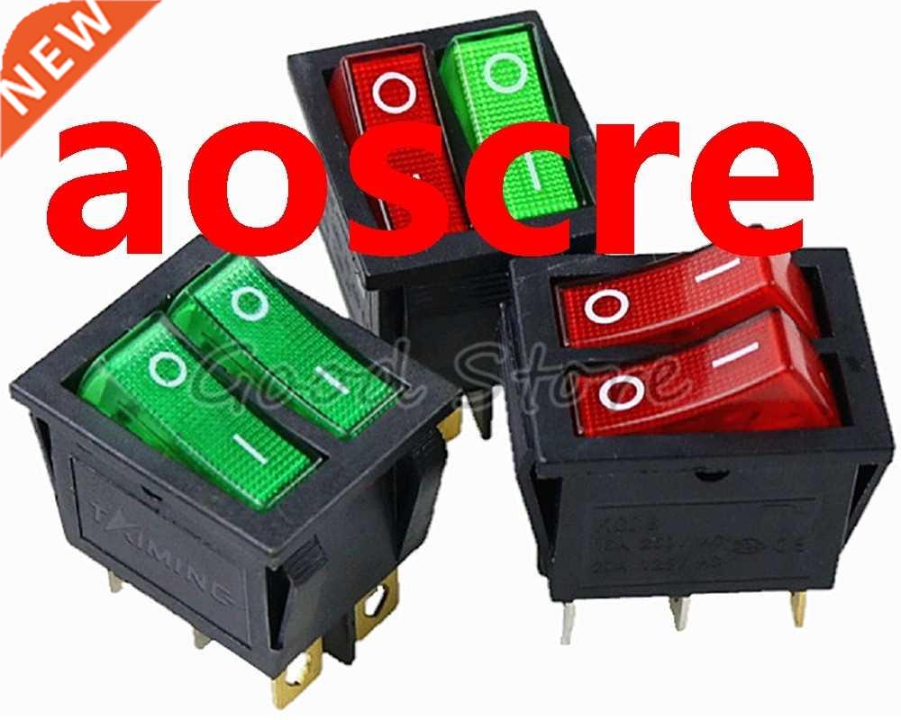 1PCS KCD8 6PIN 16A 250V 20A 125V Double Light Switch Rocker