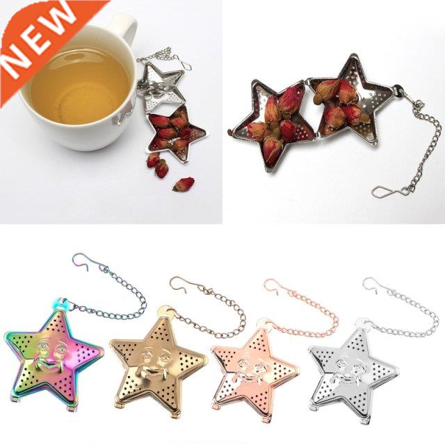 Star Stainless Steel Tea Ball with Chain Tea Artifact Heart-