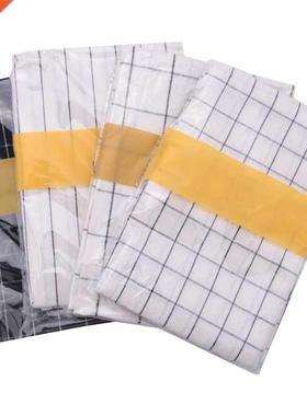 4Pcs Cotton Table Napkins Cloth Grid Tea Towel Absorbent Sco