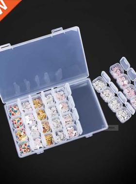 Empty 28 Slots Nail Storage Box Nail Art Organizer Rhineston