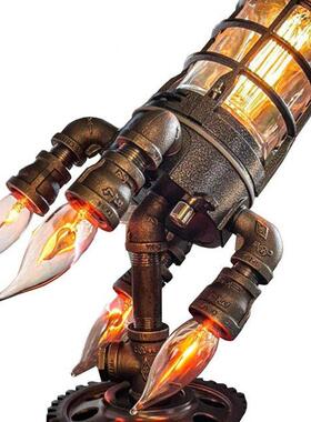 Steam Punk Rocket Lamp With Bulbs Table Lamp Steampunk Style