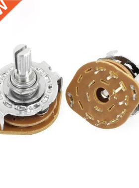 2 Pcs 1P8T 1 Pole 8 Position 6mm Knurled Shaft Dia Band Sele