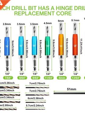 8Pcs Self Center Hinge Drill Bits, Tapper Core Screw Hole Pu