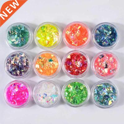 12 Pcs/set Nail Art Glitter Sequins Irregular Paillette Flak