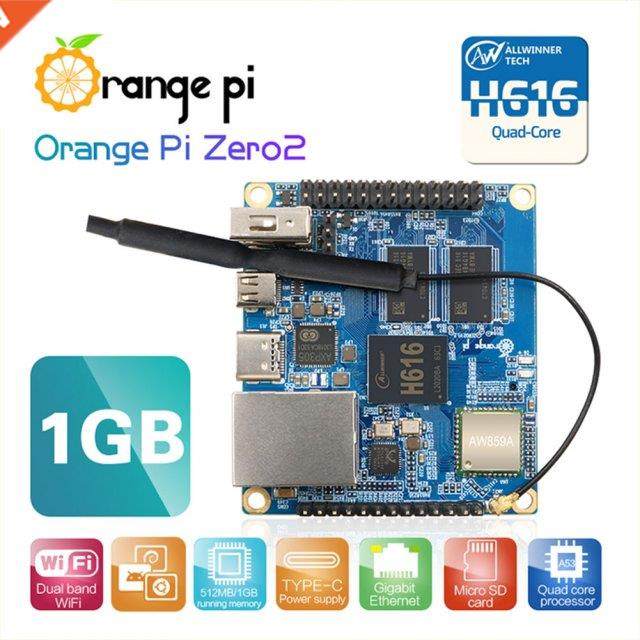 Orange Pi Zero 2 1GB RAM with Allwinner H616 Chip Support BT
