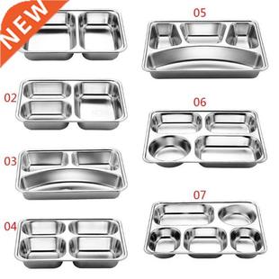 Stainless Steel Divided Dinner Tray Lunch Container Food Pla