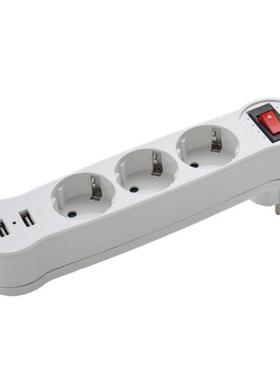 Dual USB Ports 1 to 3 Way EU Standard Power Adapter Socket S