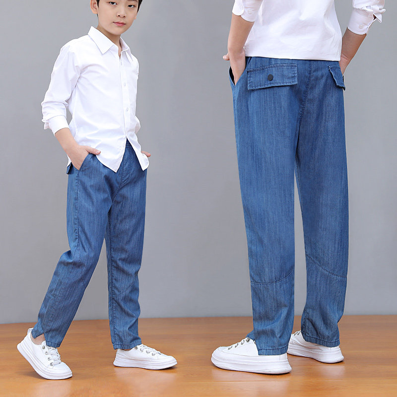 男童裤子春夏季薄款天丝软牛仔裤