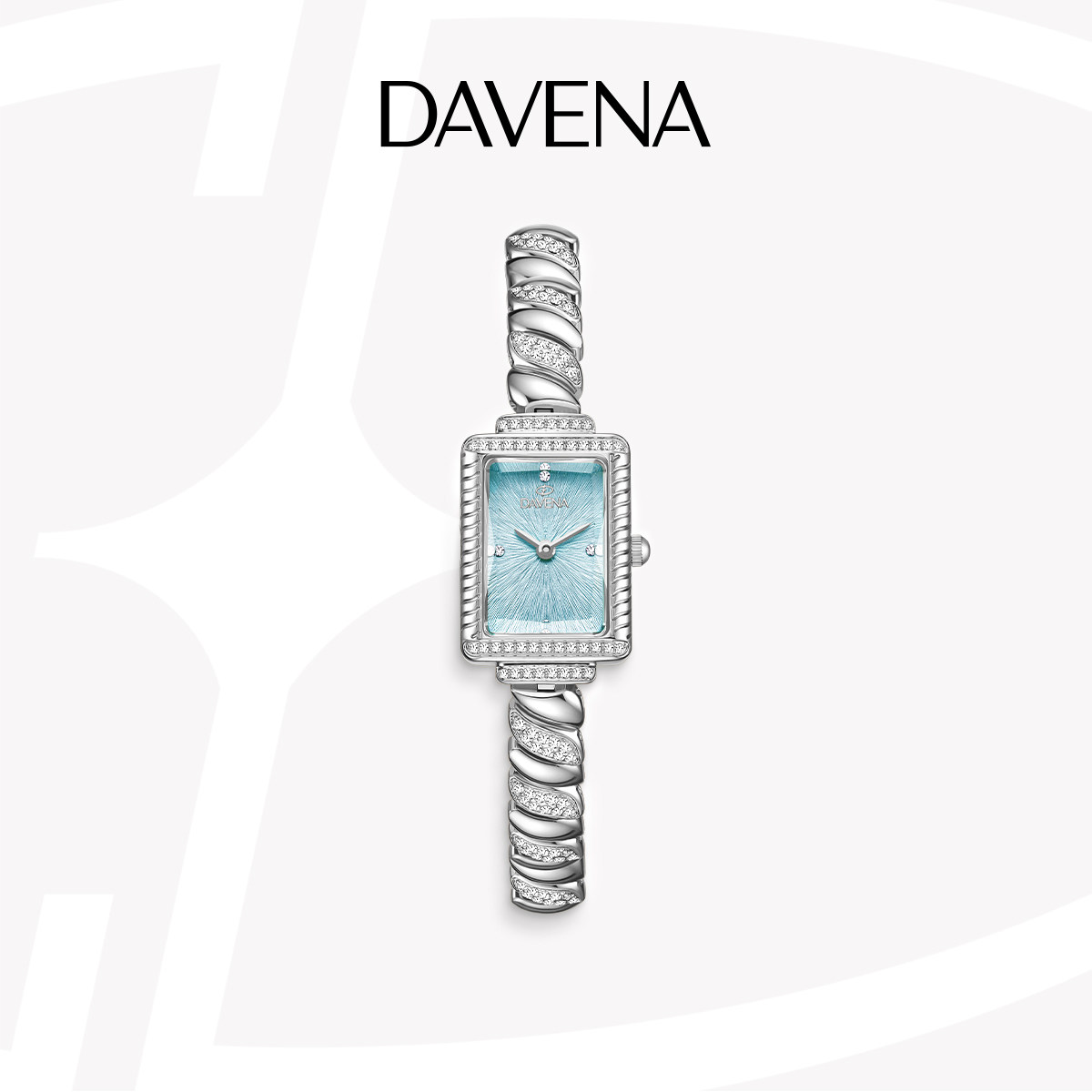 【官方正品】DAVENA蒂玮娜小麻花手表轻奢复古小众小方表送女友
