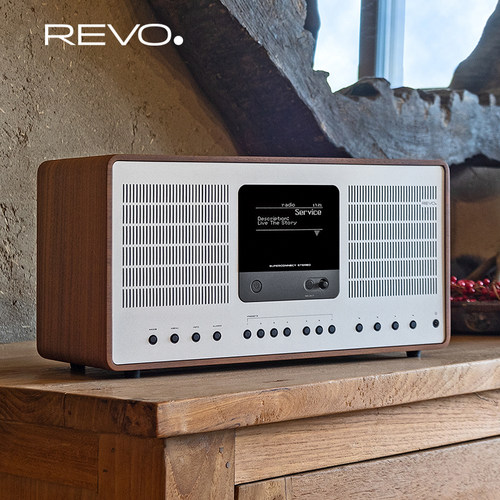 Revo SuperConnectStereo收音机多功能蓝牙音箱复古胡桃实