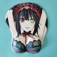 抖个性大卡通托音款胸立体同柔软硅胶美女胸部手动漫鼠标垫热销3D