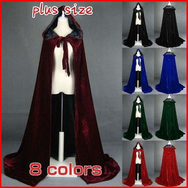 外贸长斗篷女士披风连帽风衣新娘披肩万圣节披风Halloween cloak