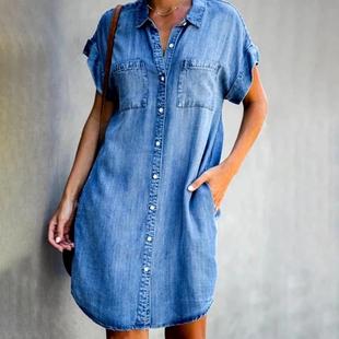 party dresses ladies 2021summer shirt women denim dress jean