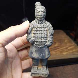 兵马俑陶俑五件套黑色泥俑中国秦俑西安旅游工艺纪念品特色送老外
