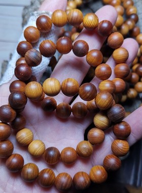 特价微瑕太行崖柏黑油料女士单圈两圈手串108颗手链手持车挂手环