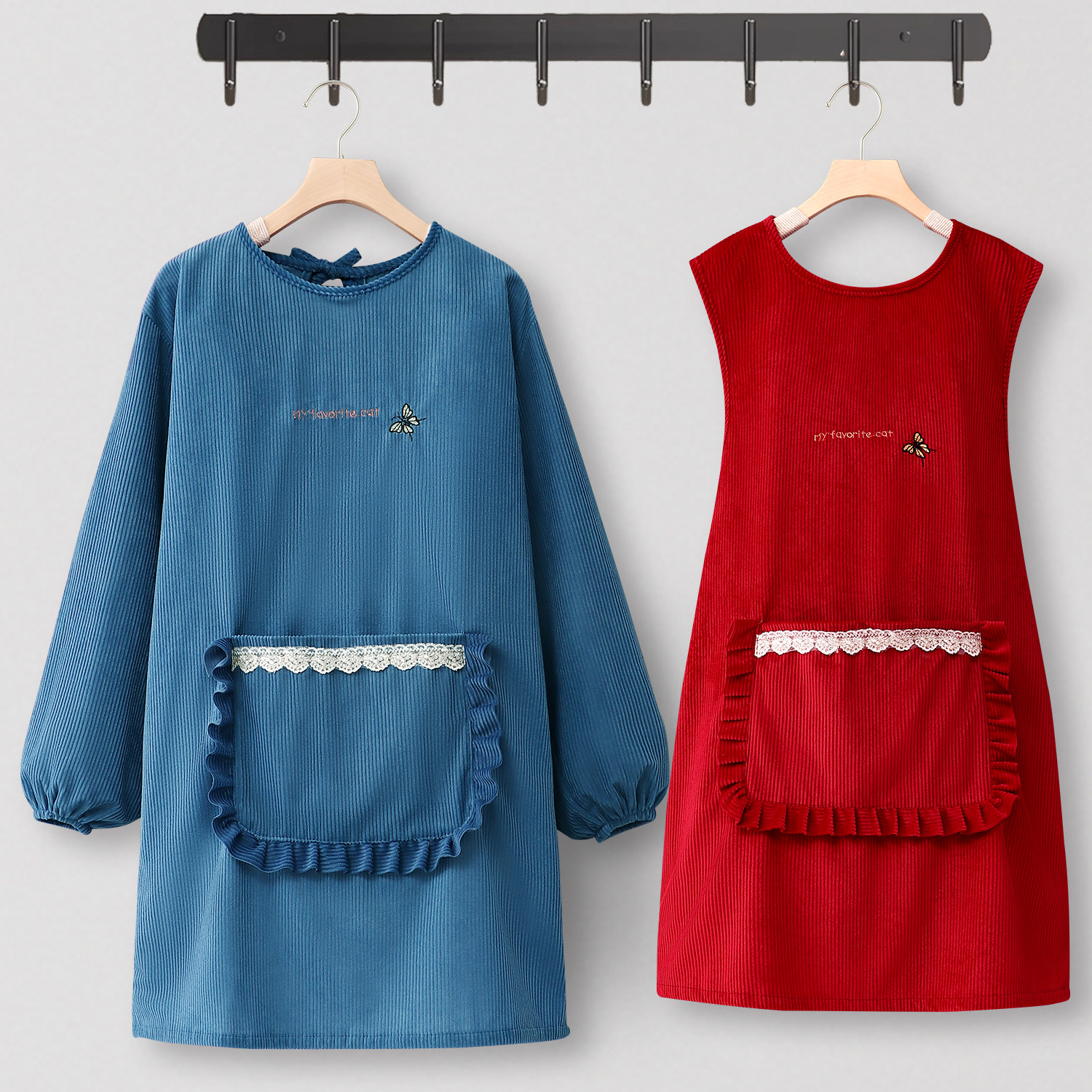 罩衣女新款美甲围裙厨房家用