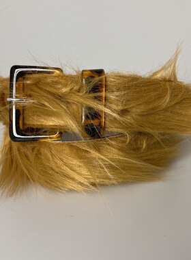 manjusaka 欧美风百搭腰带 DVN 毛毛 y2k 千禧辣妹男士毛绒皮带