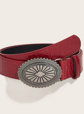 manjusaka 美式复古女皮带 明星同款 ins 风配裙西装亚文化黑裤带