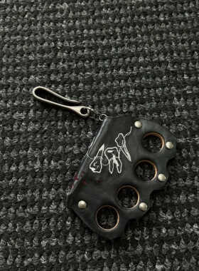 manjusaka 牙龈出血手工刺绣指虎钥匙扣腰间挂饰配件