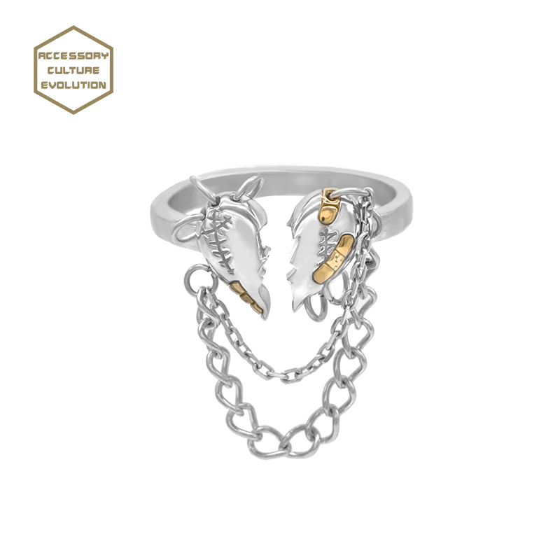 埃斯ace爱心形ins潮风开口戒指