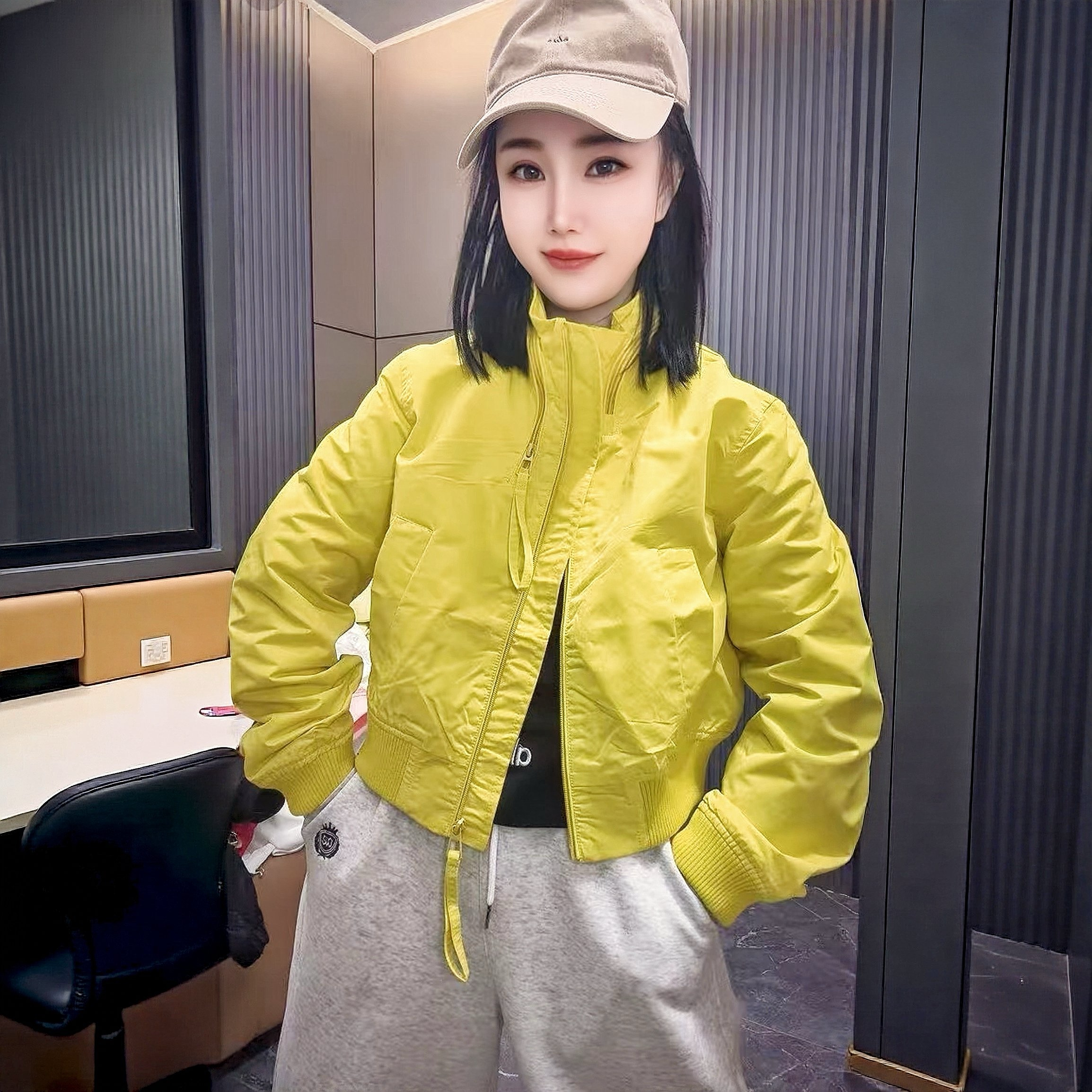 新款外套糖果色夹克立领小个子短款春棒球服时尚宽松休闲拉链上衣