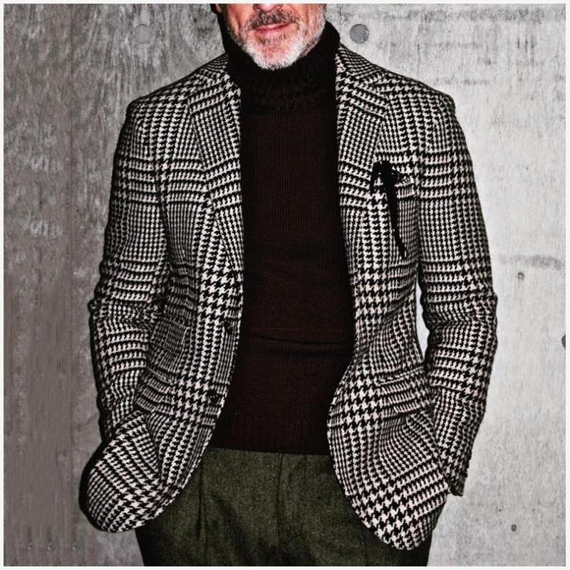 2023跨境爆款欧美外贸男装男士休闲轻商务上衣单排扣修身格子西服