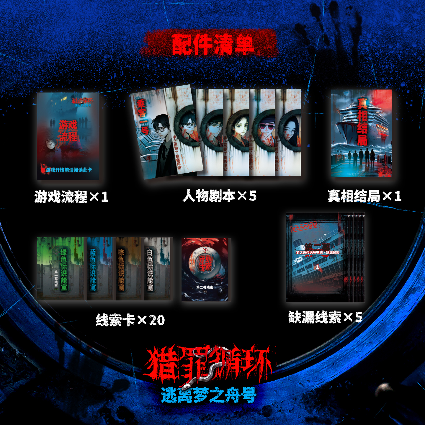 猎罪循环逃离梦舟号剧本杀5人硬核悬疑解谜游戏推理多人聚会桌游