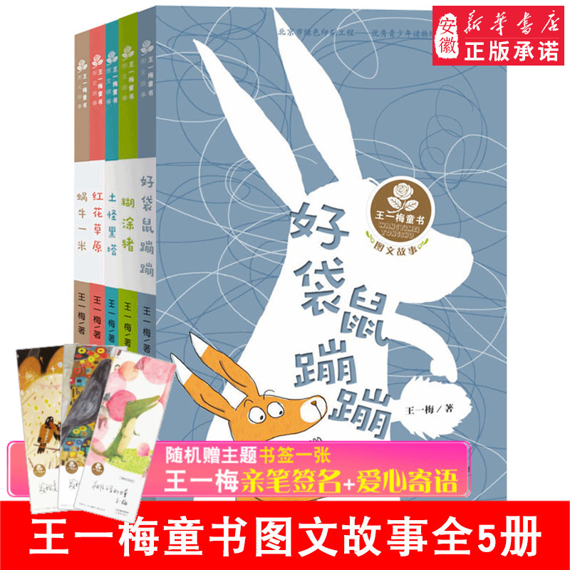 王一梅童书5册 图文故事 蜗牛一米红花草原 一二年级小学生课外阅读书籍 亲子阅读桥梁书 6-7-9-12岁儿童睡前故事图画书儿童文学