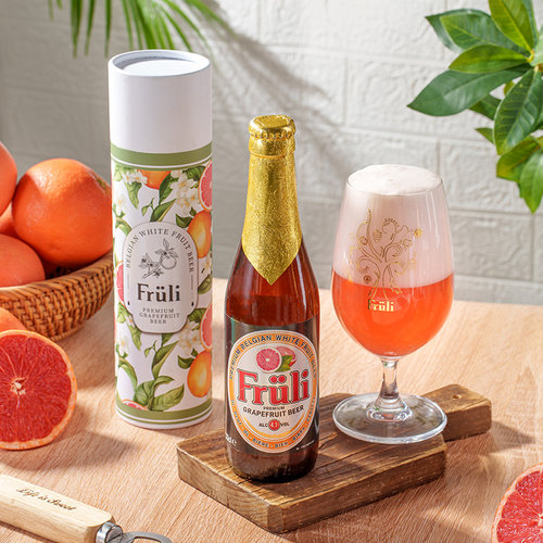 微醺低度果味酒比利时fruli芙力西柚啤酒精酿水果味酒