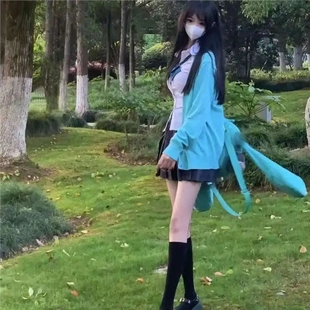 日系JK制服格裙紧身收腰衬衫勒肉感上衣学院风套装毛衣开衫外套女