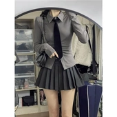 日系jk收腰衬衫 上衣潮 长袖 学院风女辣妹修身 显瘦衬衣2024秋冬新款