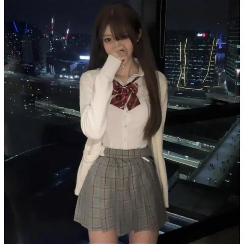 美拉德针织衫原创jk制服套装女显瘦收腰衬衫简约修身辣妹纯欲风女