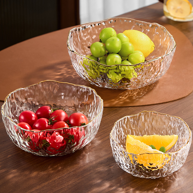水果盘客厅茶几家用玻璃沙拉碗新款高颜值糖果摆放盘零食盒干果盘