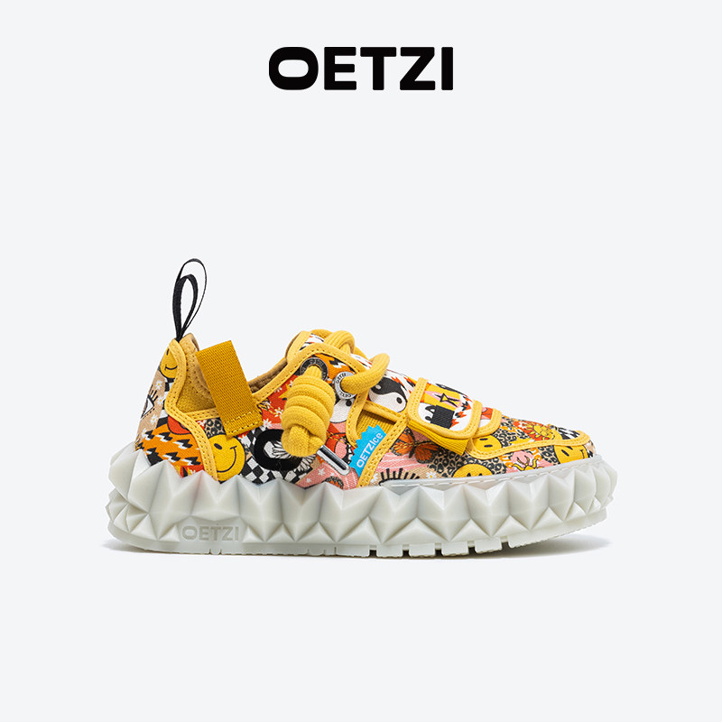 OETZI冰人奥兹涂鸦帆布鞋图片