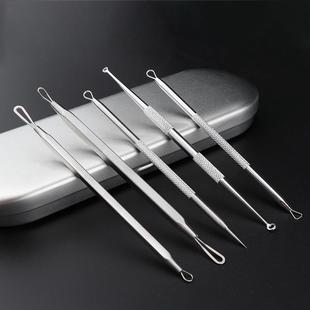 双头挤痘痘粉刺针刮黑头神器闭口圈粉刺按压棒工具压圈粉刺圈