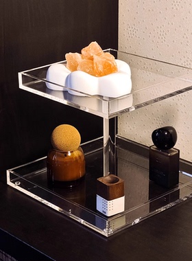 亚克力双层置物架浴室洗漱台收纳架桌面化妆品香水收纳架梳妆台架