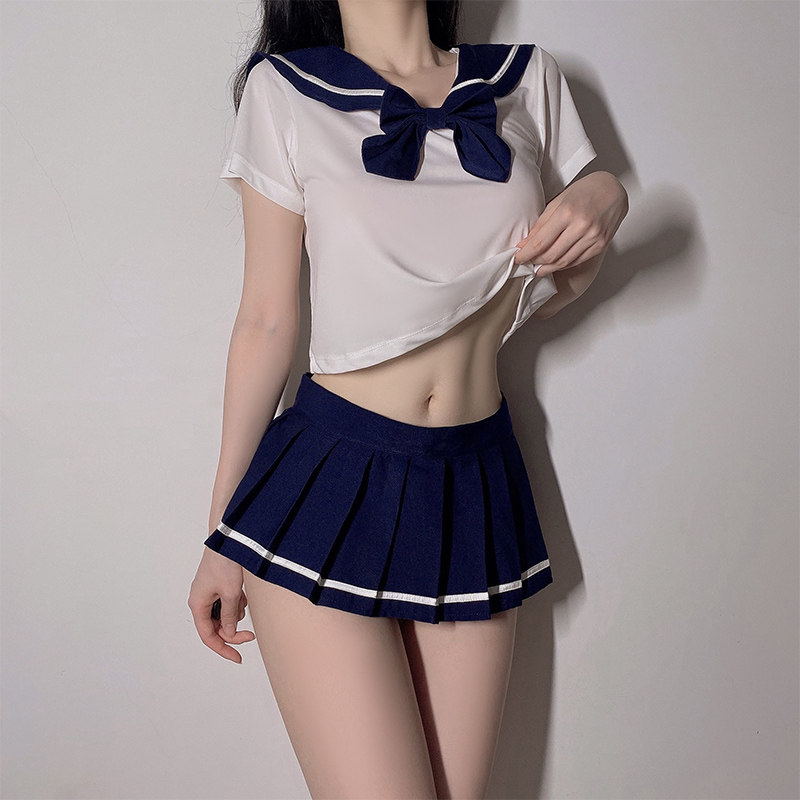 可爱日系性感泳衣女夏甜美分体水手服jk夏学生制服海边显瘦比基尼