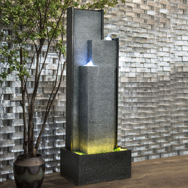 瀑布水幕墙室内流水帘景观工艺品摆件创意现代简约喷泉屏风水公司