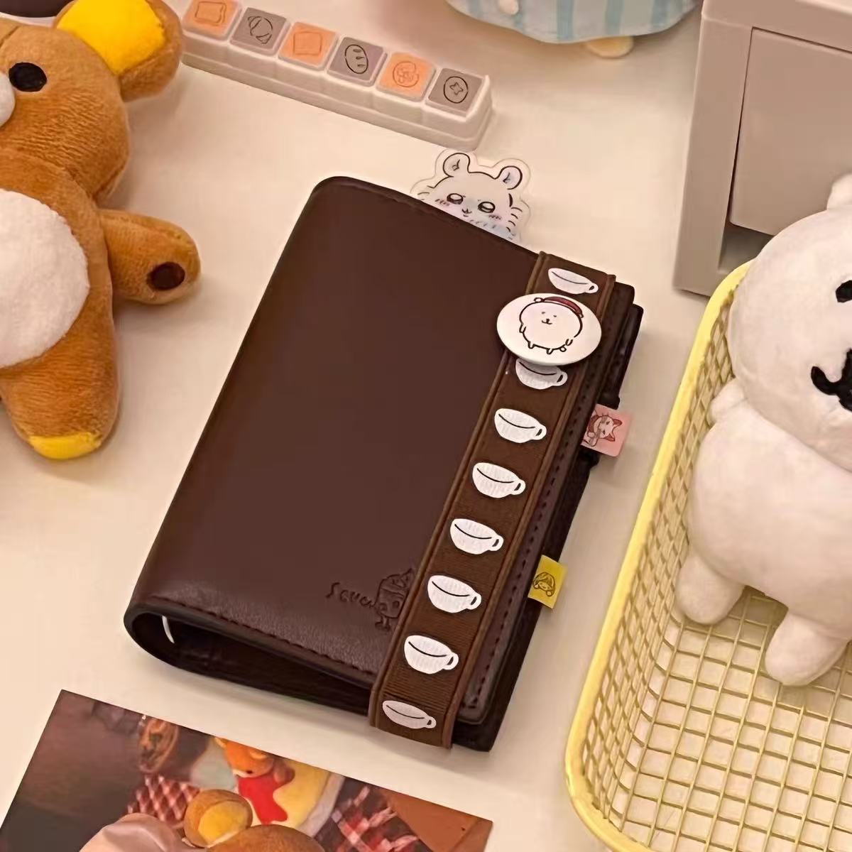 简约巧克力皮质m5可拆卸笔记本子