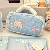 新款 波点爱心手提式 笔袋初高中学生ins高颜值大容量铅笔盒文具袋