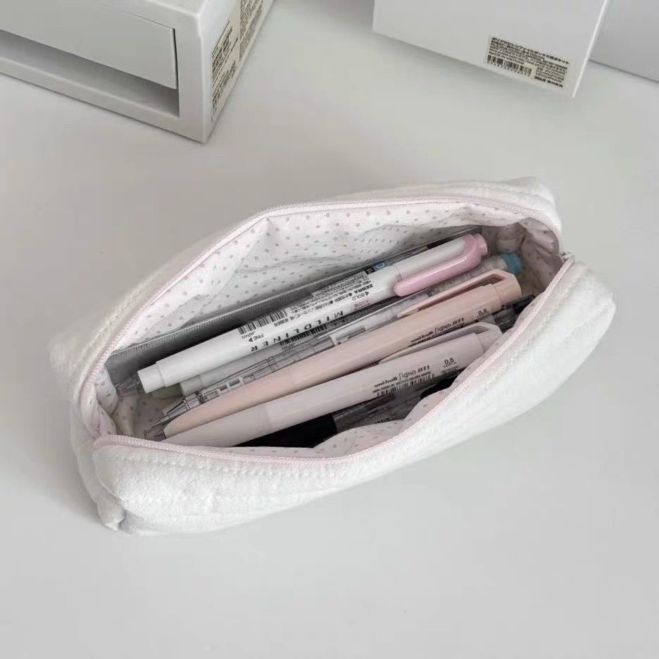小红书同款奶油泡芙笔袋女生ins风纯色高颜值大容量多隔层文具袋,文具电教/文化用品/商务用品,笔袋,淘宝优惠券,粉丝福利购,淘宝优惠卷