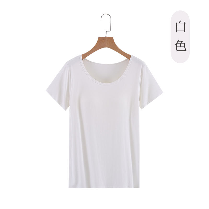 莫代爾女bra-t自帶胸墊短袖t恤衫衣罩杯壹體免穿文胸家居服瑜伽服在類目 女士內衣/男士內衣/家居服, 吊帶/背心/T恤中 - 來自Buy2taobao.com提供專業的淘寶代購服務