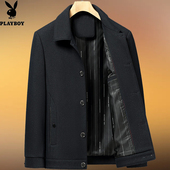 花花公子爸爸外套装 翻领休闲行政夹克男爷爷老人衣服 中老年春秋款