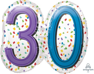 美国Anagram大号造型 彩虹纸屑30 Rainbow Birthday 30